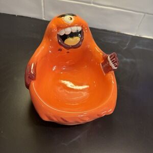 Ceramic Candy Bowl Target 2009‎ Monster Madness Orange One Eyed Chocolate Eating